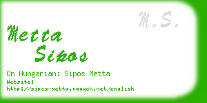metta sipos business card